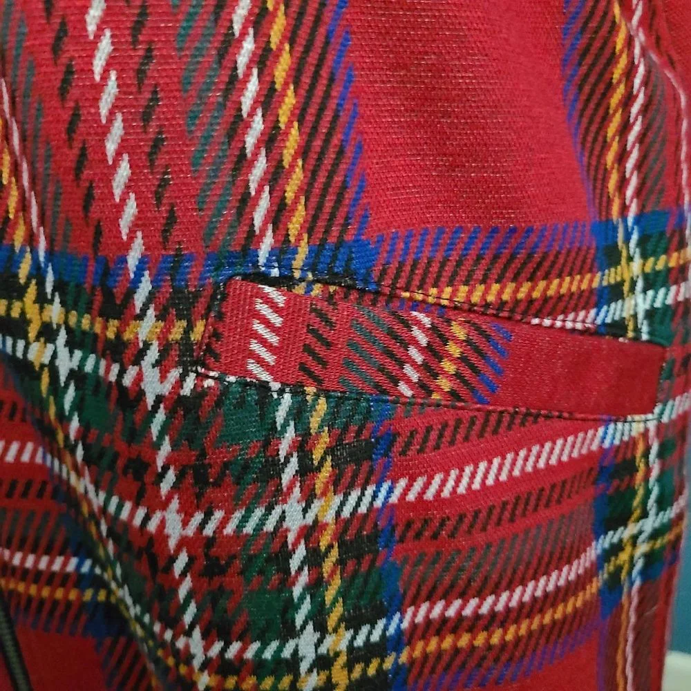 SANCTUARY ~ Red Plaid CITY Longline Bomber Jacket ~ XL (JR) | L (W) - Picture 5 of 12